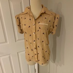 Alice Roi Rolled Sleeve top